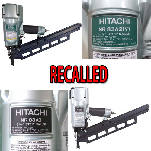 RECALL: Hitachi Koki Recalls Pneumatic Nailers